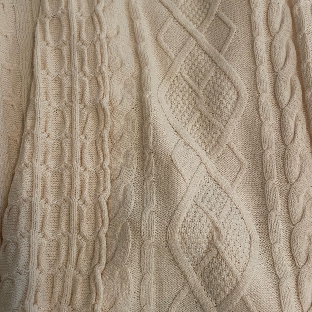 JJill cable knit open ivory cardigan - Picture 4 of 6